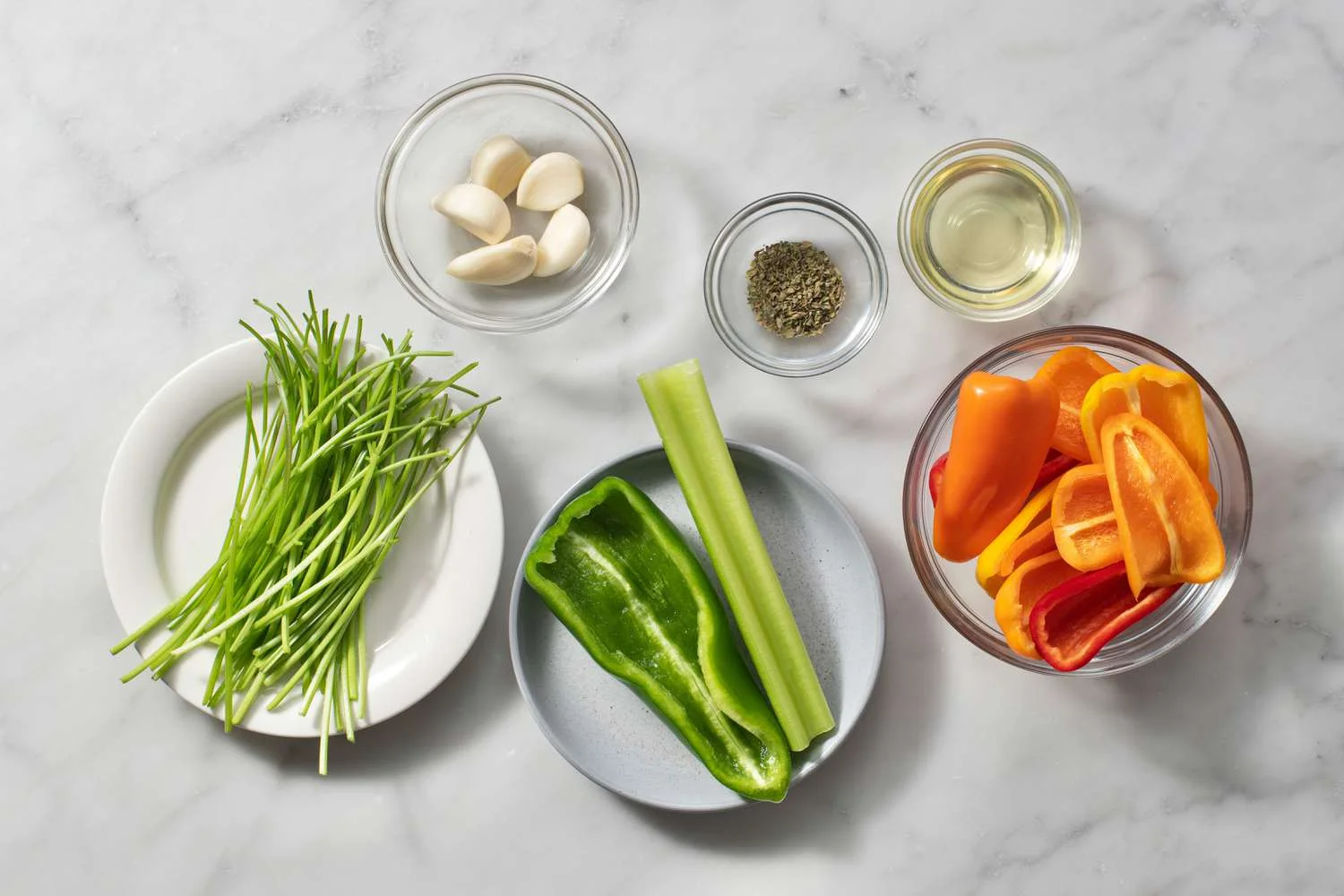 sofrito ingredients gathered