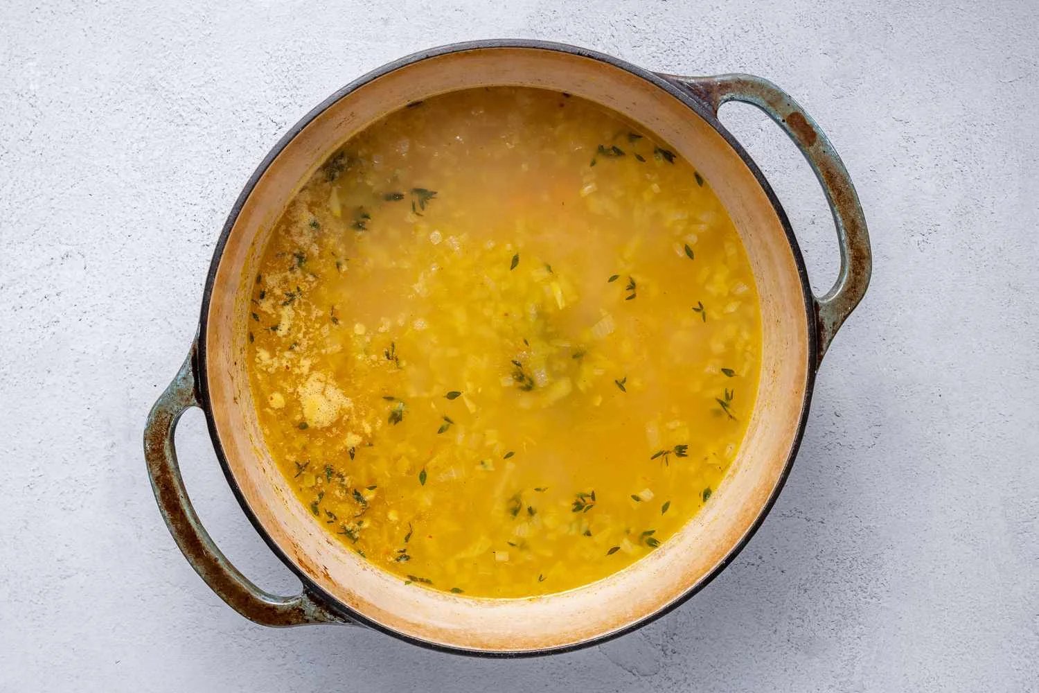 Toasted pasta soup after resting