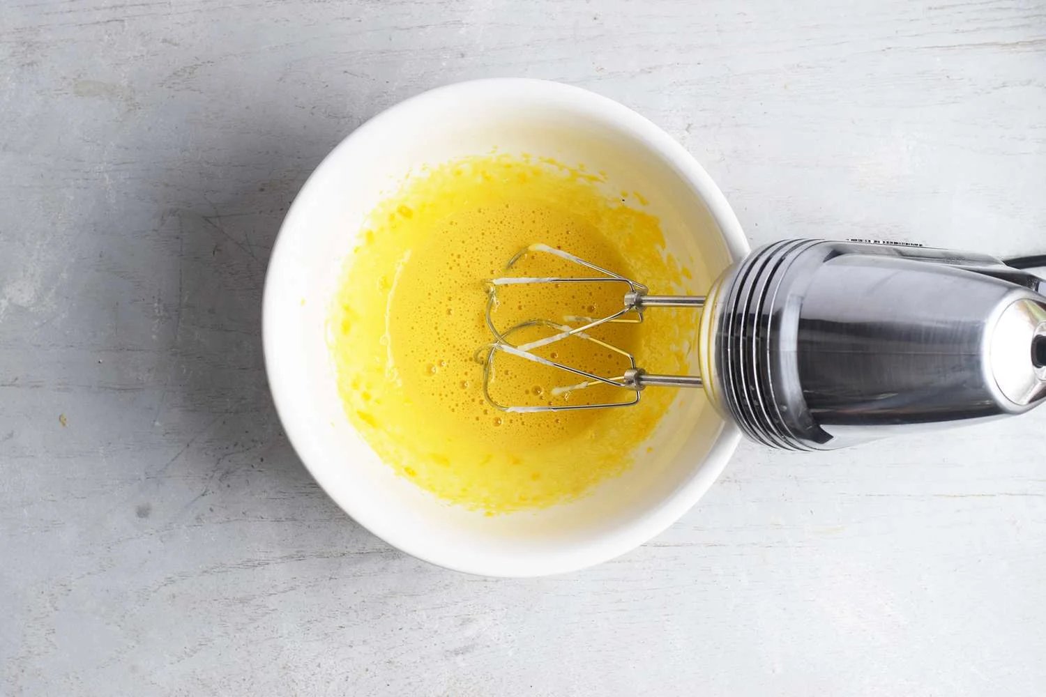 Egg yolks and mixer