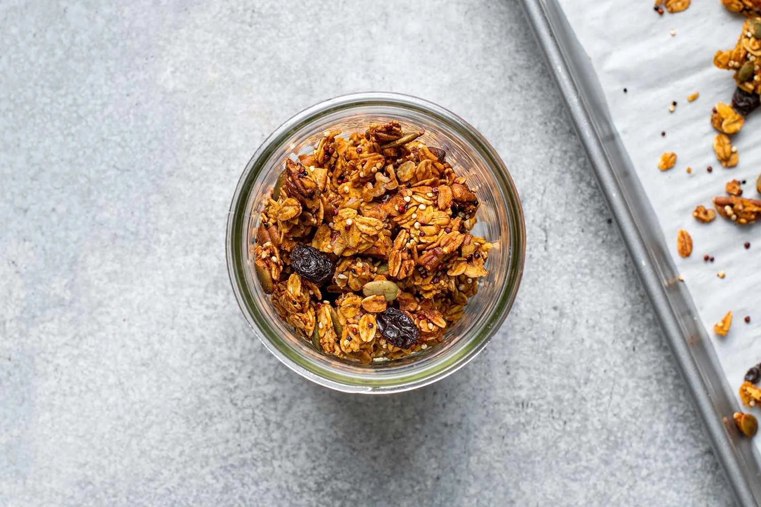 big cluster granola in a bowl