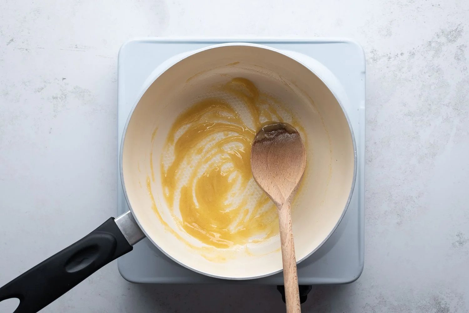 Butter and flour mixture in a saucepan