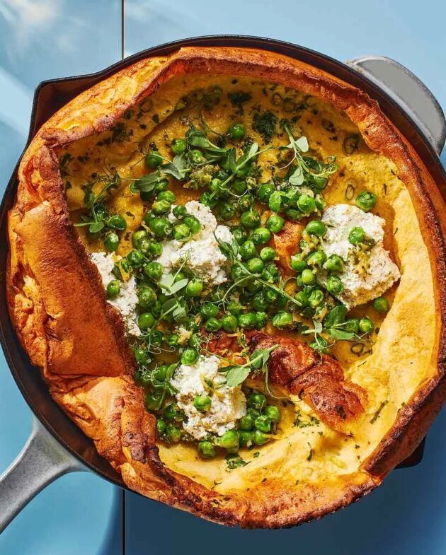 Savory Dutch Baby With Boursin and Peas