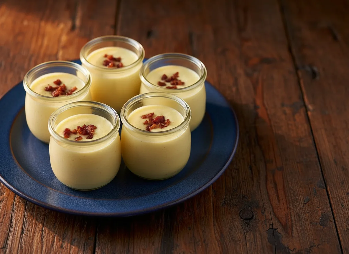 egg mixture poured into jars