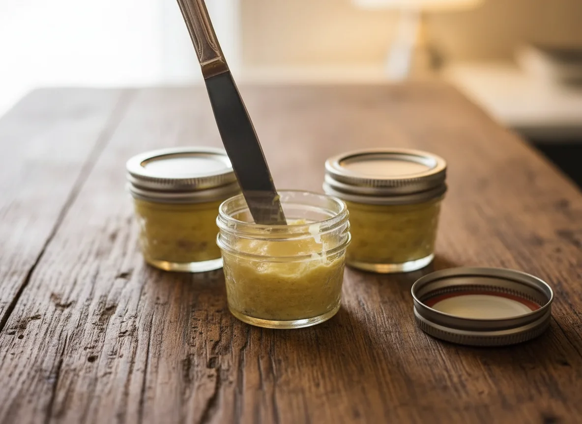 using knife around the edge of sous vide egg bites in jars