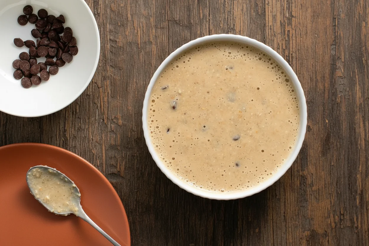 Blended oat mixture in a bowl