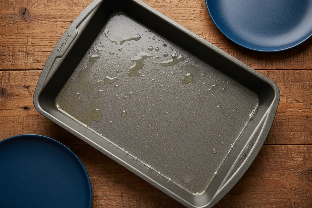 A greased 13 x 9 inch baking dish