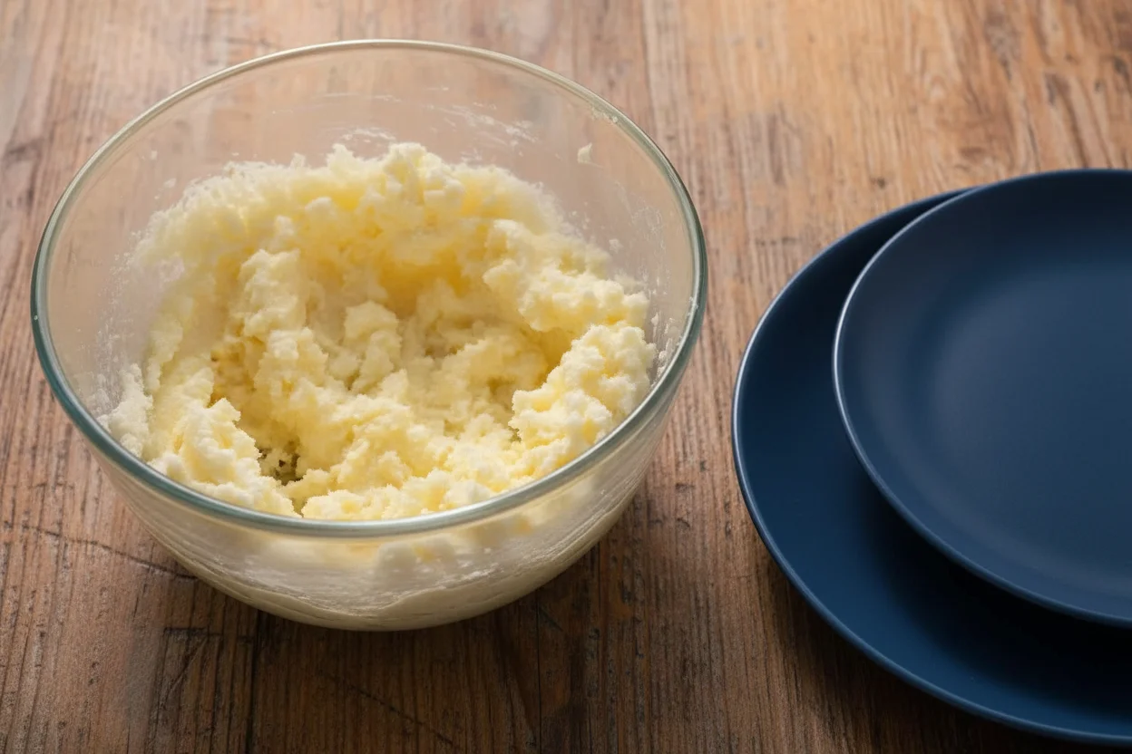 A bowl of mixed butter and sugar
