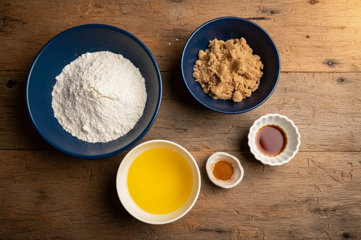 Ingredients to make streusel