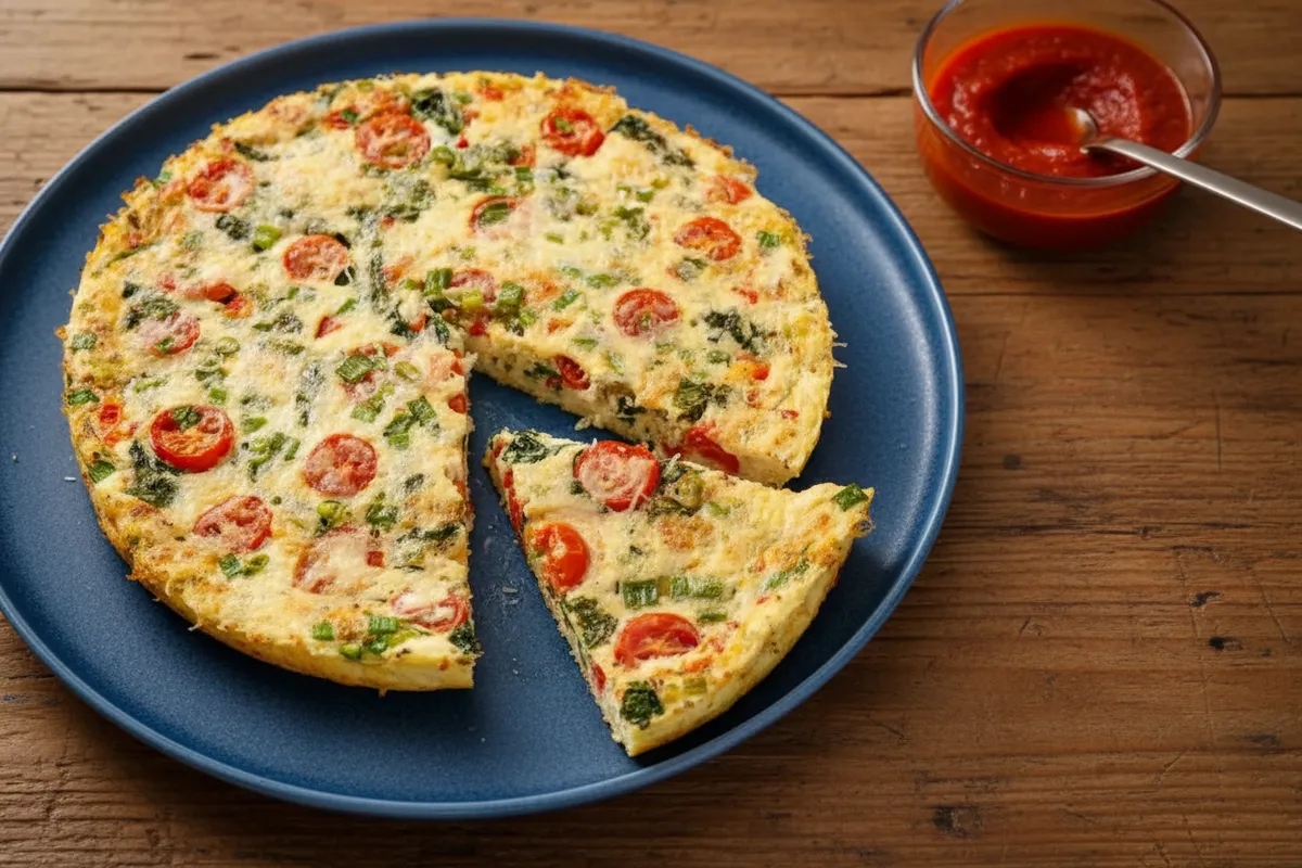 egg white frittata and marinara sauce