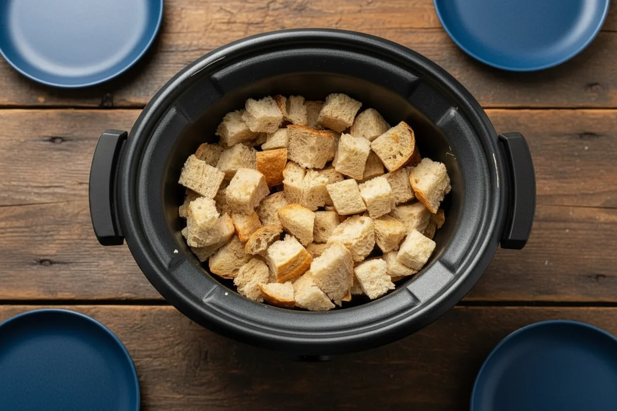 Cubed bread for crock pot French toast