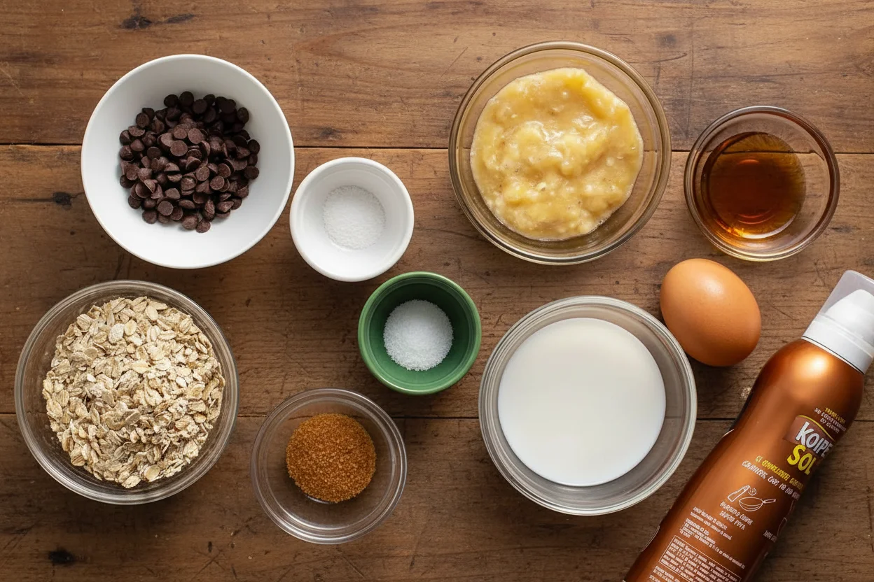 Blended Baked Oats ingredients in bowls