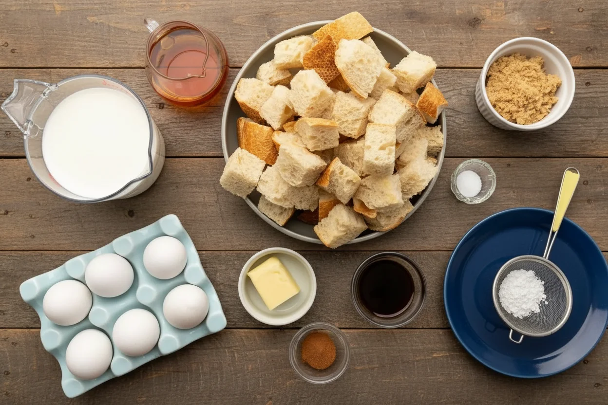 Ingredients for crock pot French toast