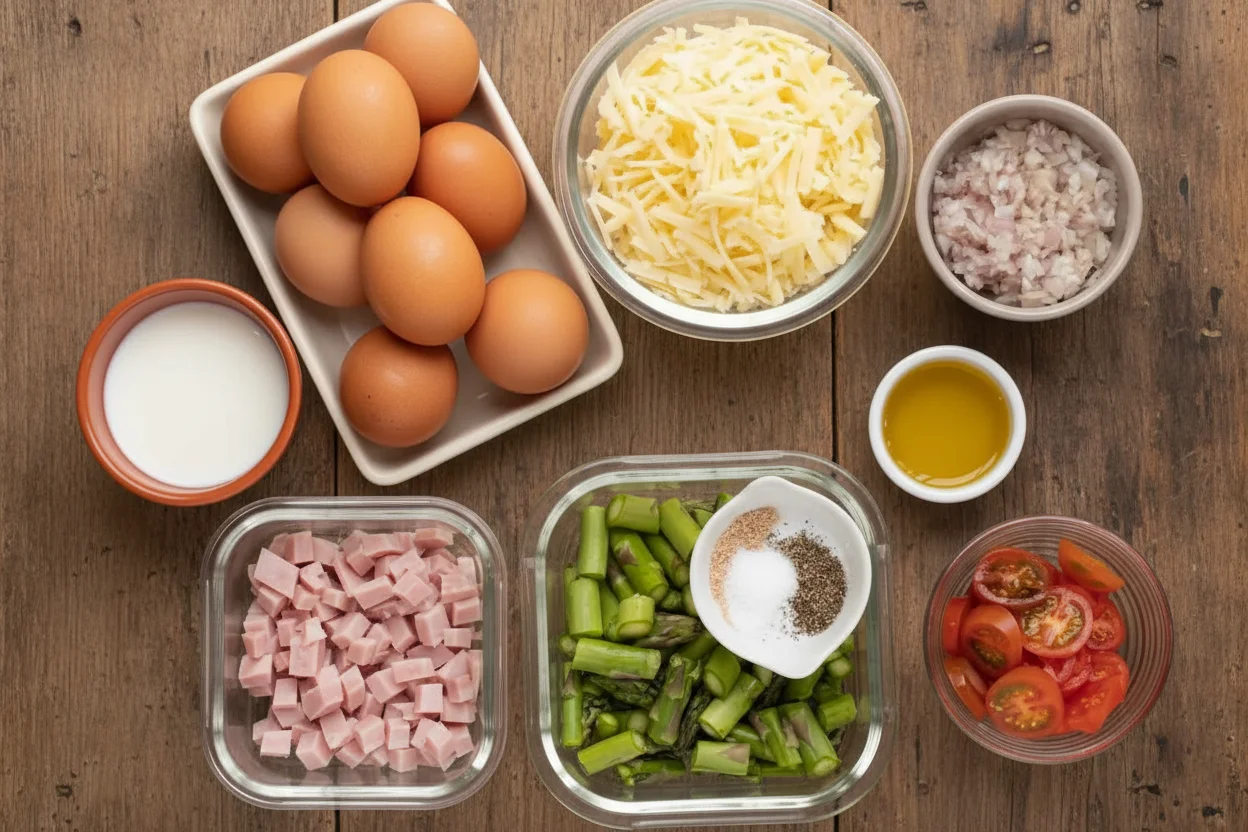 ingredients for a delicious and easy frittata