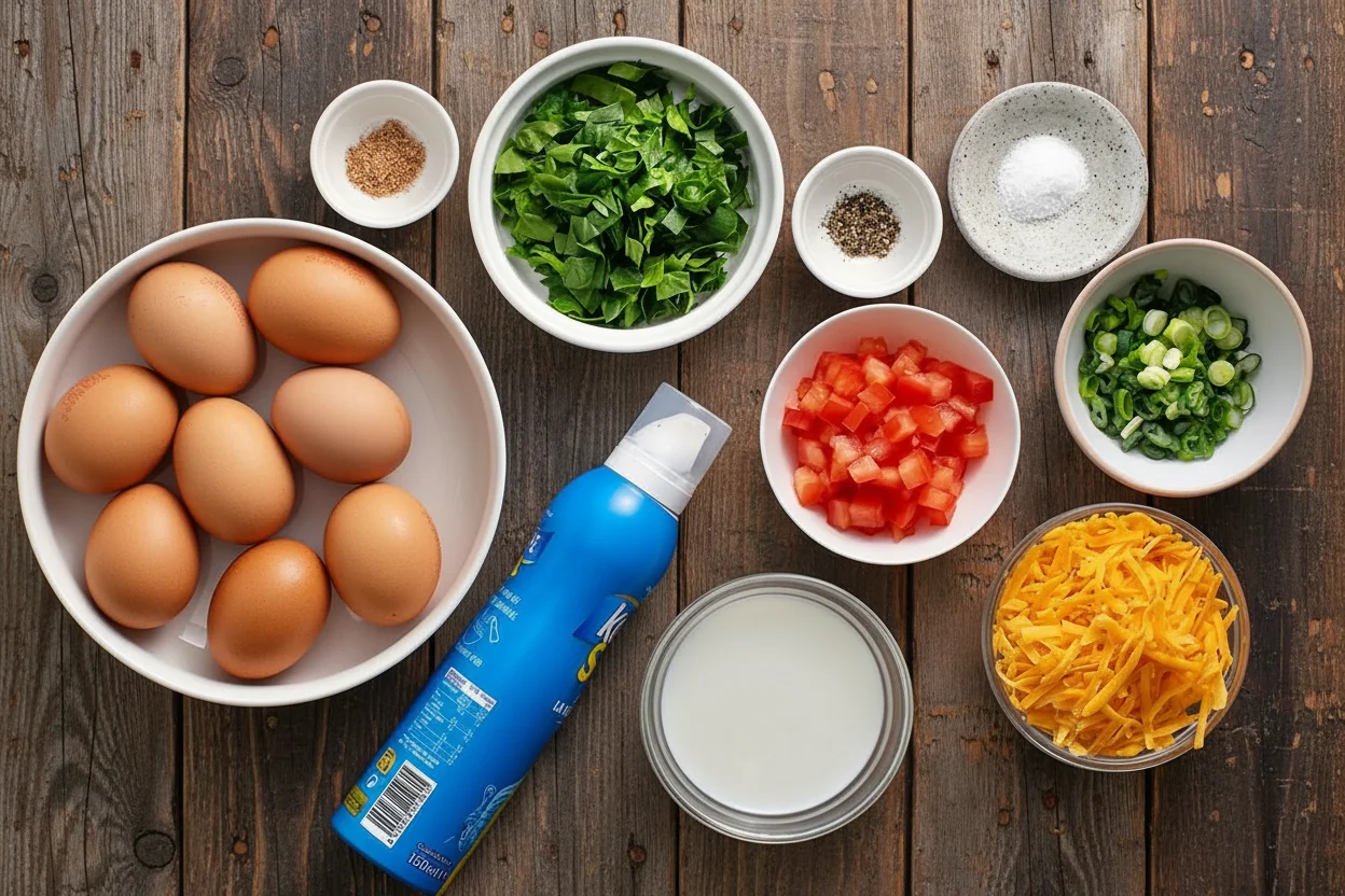 Ingredients gathered for easy oven egg bites