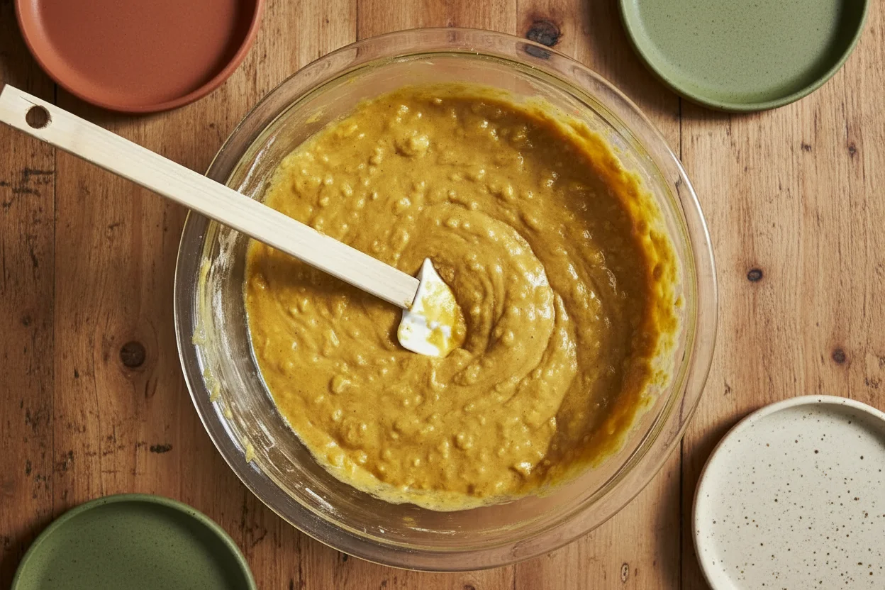 dry ingredients added to bowl